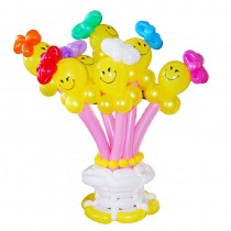 Фигура из воздушных шаров Смайлики в корзинке